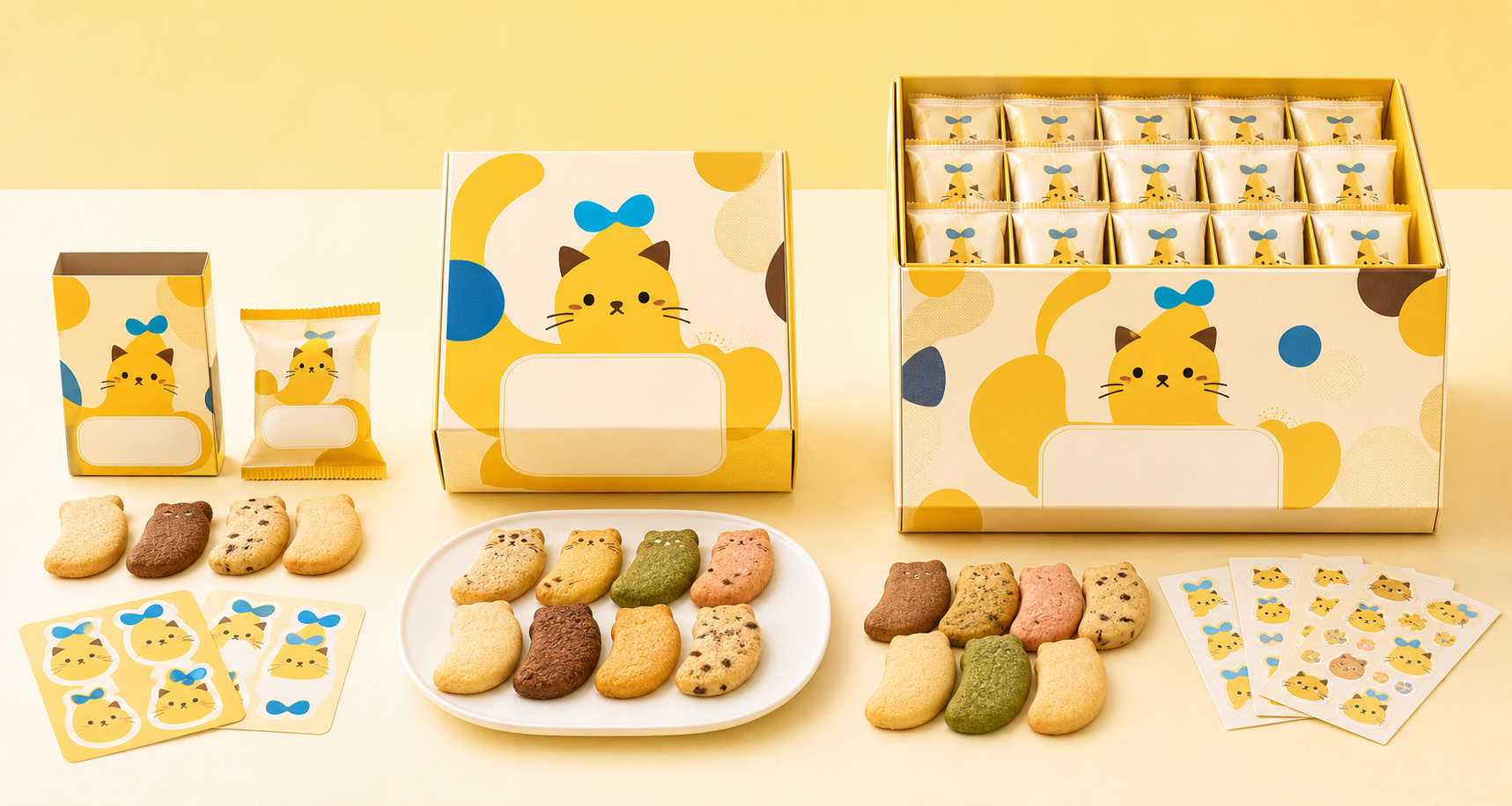 ねこななクッキーの架空商品ラインナップ